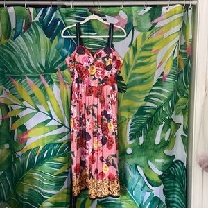 Pink floral Dalia MacPhee dress. Size L.